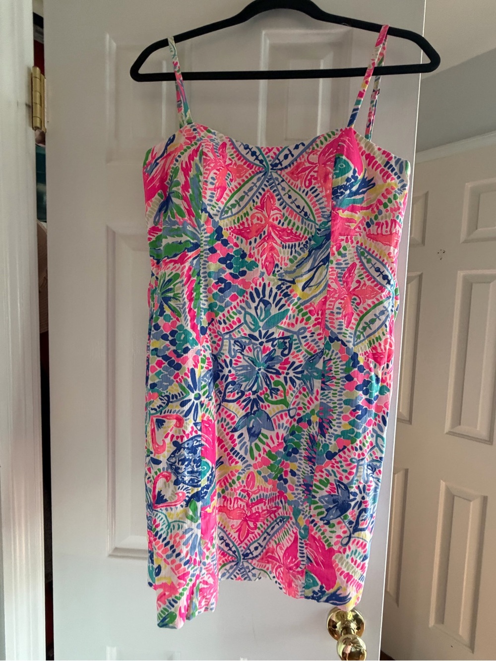 Shelli Colorful Floral Spaghetti Strap Sundress - Pink, Blue & Green